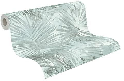 Carta Da Parati Jungle Hygge Carta da parati tessuto non tessuto 10.05 m x 0.53 m Blu Verde Prodotto in Germania da Livingwalls 363853 36385-3