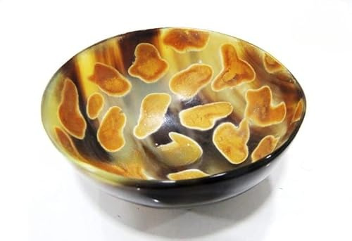 Handcrafted Genuine Horn Shaving Bowl - 100% Natural Horn Palm Dish Real Handmade