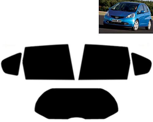Passgenaue Tönungsfolie für-Honda Jazz 5-Türen 2009-2014 Heck/Seitenscheiben (35% Mittelschwarz)