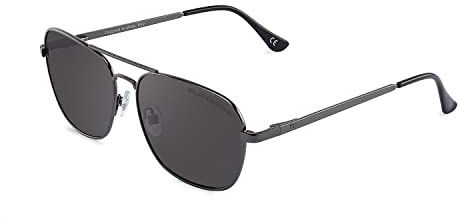 CLANDESTINE - Gafas de Sol Unisex - Colección Pilot - Modelo B-Pilot - Montura de Acero Inoxidable Color Negro - Lentes de Nylon Color Negro con Filtro HD - Protección UV 400-142x45mm