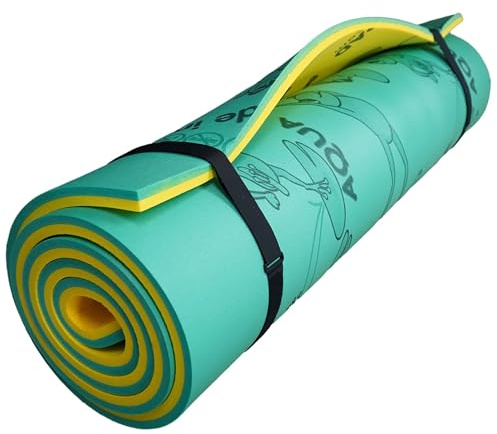 Aqua Lily Pad Original Floating Water Mat Island Float, Foam Raft with FlexCore Technology for Group Fun and Easy Storage, 9 Ft, Green/Yellow