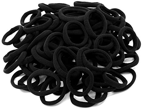 100 Stück Haargummis Schwarz, Haargummi Damen, Zopfgummis Mädchen, Haargummis für Männer und Mädchen, Haargummies Scrunchies Pferdeschwanz Gummi, Elastische Haarbänder für Damen Mädchen