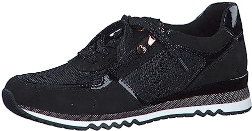 Marco Tozzi Baskets Plates élégantes pour Femme avec Lacets et Fermeture éclair, Cuivre Noir., 37 EU