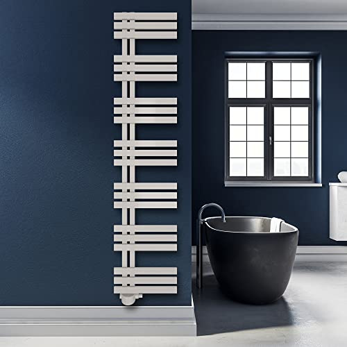 SHV Badheizkörper Abell mit Seitenanschluss in Weiß - 400 x 1800 mm | Heizkörper für Badezimmer, Handtuchhalter für Wand im Bad, Handtuchheizkörper, hochwertiger Handtuchtrockner