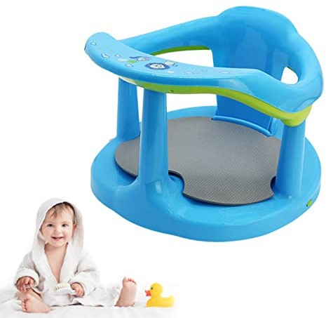 Idezek Badewannensitz - Baby-Duschstuhl mit Rückenlehne und Saugnäpfen | Badezimmerstuhl mit Rückenlehnenstütze und Saugnäpfen, stabile und rutschfeste Duschstühle für Neugeborene und Babys