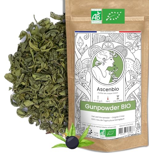 Ascenbio ✿ Thé Vert Gunpowder BIO ✿ 180g vrac ✿ Préparé et conditionné en France ✿ Emballage biodégradable