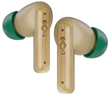Marley House of Little Bird True Wireless Bluetooth Earbuds - Auricolari IPX4 con Microfono Integrato, 24 Ore di Autonomia, Cuffie In-Ear, Ricarica Rapida USB-C, Materiali Sostenibili, Crema