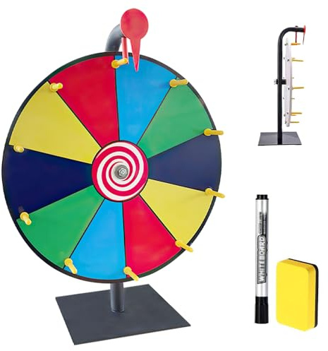 Hojalis Roue De La Fortune, 30cm Prize Wheel, Roue De Loterie, Roue De Fortune avec Gomme Et Marqueur, 10 Sections Roue De La Chance, Wheel of Fortune pour Jeux De Loterie, Rages De Fête