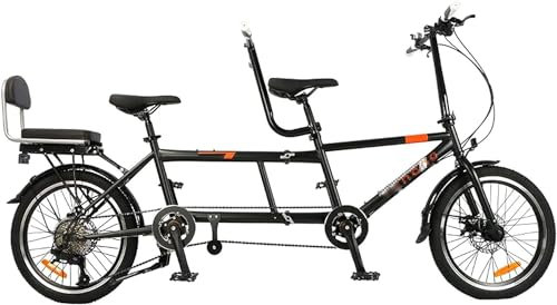 Faltrad 20 Zoll Faltbare Tandemfahrräder Beach Cruiser Fahrrad für Erwachsene, Tandemfahrrad, einstellbare 7-Gang-Tandemräder Cruiser Fahrrad