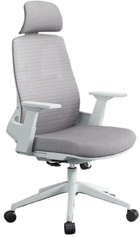 Sillas de Oficina Silla de Oficina Silla ergonómica Cómoda Silla con Respaldo Silla giratoria for Escritorio de Estudio de Oficina en casa con reposabrazos y Ruedas Ajustables Silla de Escritorio(Grey