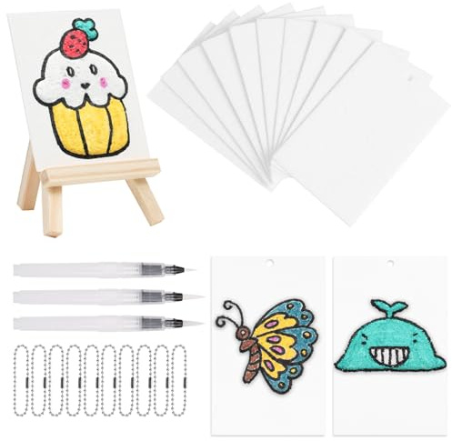 AOOTE Magic Puffy Paint Set,24 Piezas de Papel de Textura de Espuma Mágica,3D Dibujo Magic Esponja,Foam Texture Blank Painting Paper para Arte,Manualidades,Proyectos Escolares,Colorear