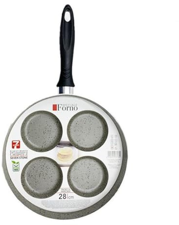 Trade Shop - Padella per Pancake con 4 Scomparti Tondi Antiaderente AntiGraffio da 28 Cm 037135m -
