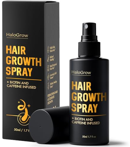 Halogrow Hair Growth Serum Spray for Women & Men Hair Loss – Biotin & Caffeine, Anti-Thinning Hair Regrowth Oil, Advanced Thickening Formula – 1.7 fl. oz./ 50 ml