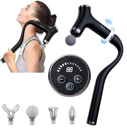 WOVTE Massage Gun Deep Tissue, 12 Speeds Handheld Back Massager for Back Neck Pain Relief & Muscle Massage Gun with LCD Touch Screen 4 Massage Heads, Christmas Birthday Gifts for Men Women Dad Him
