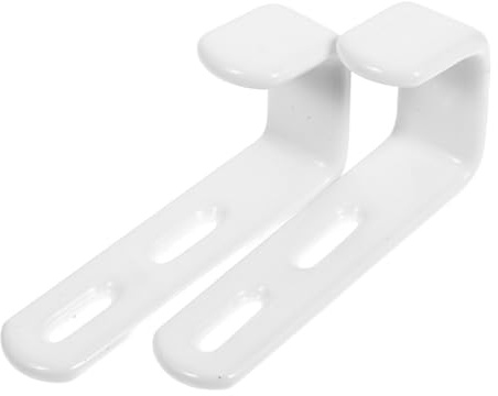 IWOWHERO 2pcs Heavy Duty White Bunk Bed Ladder Hooks Angled Iron J Hooks for Loft Bed Ladder Hanging Space-Saving Hardware Brackets for Wall Mounting and Organization