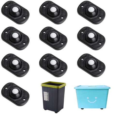 Ruedas de Bolas para Muebles - Mini Ruedas Adhesivas 360° Giratorias para Electrodomésticos, 10 Piezas, Ruedas para Muebles Pequeños y Ligeros, Instalación Fácil, Movilidad Flexible para Proyectos DIY