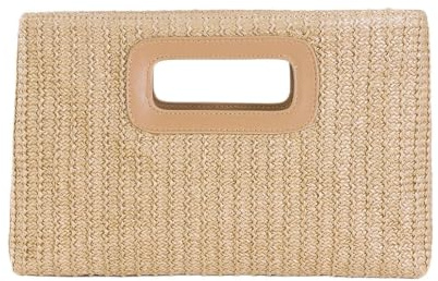 Generico Borse a Mano Clutch in Paglia da Donna | Cinturino Superiore Rimovibile | Borse da Sposa Clutch Intrecciate | Per Vacanze Compleanno San Nozze Sera Feste Appuntamento