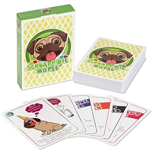 Hodari Spiele Schnapp die Möpse - lustiges Kartenspiel für Gute Freunde und angeregte Spieleabende - Das Mopsspiel (54 Karten)