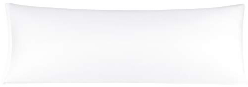 sourcing map langes Kissenbezug 100% Mako Baumwolle Satin Kopfkissenbezug Seitenschläferkissen bezug mit Reißverschluss Weiß 50x150cm