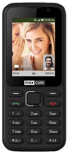 Maxcom Téléphone Portable pour Personnes âgées - Bluetooth - Écran 2,4 - Appareil Photo 2 MP - Radio FM et Lampe de Poche - Noir - MK241 4G VoWi-FI