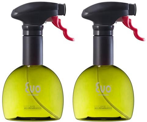 Evo Oil sprayfri spray för olivoljor 8-ounce kapacitet, set med 2 gröna