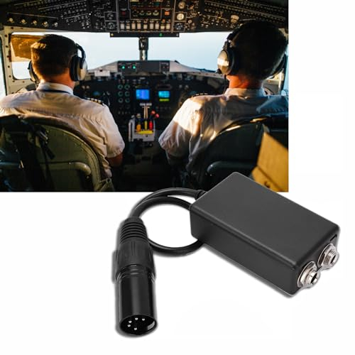 Adattatore per Cuffie Aeronautiche - GA Dual Plugs per Airbus XLR Adattatore Maschio a 5 Pin Cavo di Prolunga per Cuffie Adattatore per Cuffie Generali per Aviazione Cavo Adattatore per Cuffie per Air