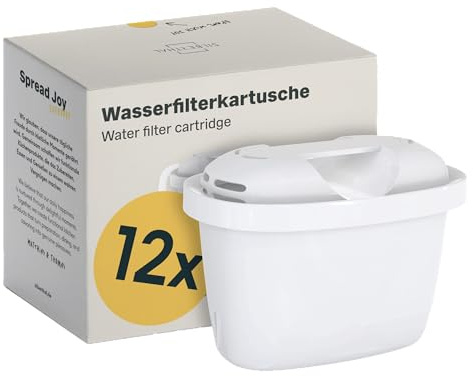 SILBERTHAL Wasserfilter Kartuschen 12er Packung - Reduziert Kalk, Chlor und Verunreinigungen - Filterkartuschen kompatibel mit Brita Maxtra und SILBERTHAL Filterkannen - 12er Pack