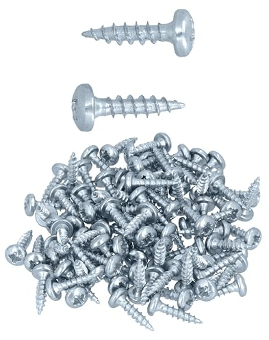 HELPMATE - Holzverbinderschrauben 4,0x16 galvanisch verzinkt - 100 Stück Universalschrauben Linsenkopf mit PZ2-Antrieb und Vollgewinde - Zur Befestigung von Beschlägen auf Holz