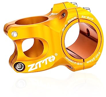 QmeNa MTB Vorbau MTB 50mm Vorbau CNC 35mm 31,8mm Lenker Fahrrad Ultraleicht 0 Grad Anstieg Langlebig 28,6mm Gabelschaft Mountainbike Vorbau Fahrrad (Color : 35mm Golden)