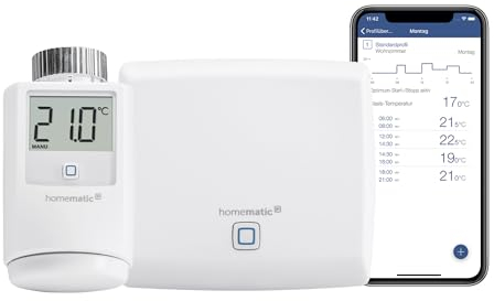 Homematic IP Starter Set Mini Riscaldamento - Standard, Smart Home, controllo digitale riscaldamento + app, Alexa, Google Assistant, facile installazione, risparmio energetico, termostato, termostato