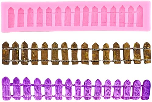 XMOLDNMS Garden Picket Fence Silicone Fondant Mould for Cake Decoration Cupcake Topper Chocolate Candy Polymer Clay Gum Paste