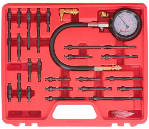DAOHHFO Standard Kompressionsprüfer Benzin 0-40 Bar Kompression Tester für Die Prüfung Motorrad Auto Auto Außenbordmotor Kettensäge Schneemobil Auto Benzin Gas Motor (EU STOCK)
