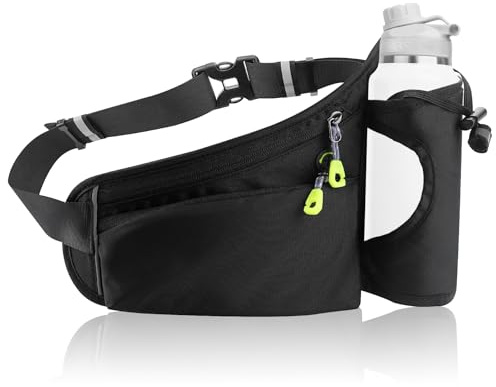 GlasFlength Marsupio Running con Borraccia, Cintura da Corsa Regolabile Impermeabile Marsupio da Corsa Porta Cellulare Marsupio Sportivo Uomo Donna per Escursionismo Corsa Ciclismo e Arrampicata