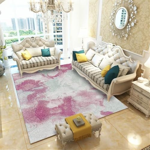 flokati Teppich waschbardekoration Schlafzimmer teppichkeine AllergienBereich Teppich lila Druck Design klassisches Muster Wohnzimmer Teppich Anti-Foulingteppich Wohnzimmer weich120X160CM