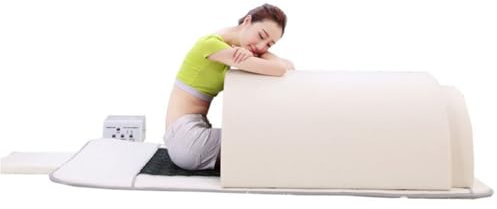 GJBMXSM Dôme De Sauna Infrarouge Lointain, Sauna Infrarouge à Couverture Complète à 360 Degrés pour Une Seule Personne avec Tapis Chauffant en Pierres Thérapeutiques, Saunas Zero Emf, Maison,White