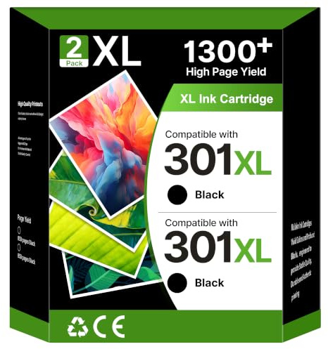 301 XL Druckerpatronen Ersatz für HP 301XL Schwarz Multipack Patronen | für HP Envy 4500 4504 5530 5534 Deskjet 1510 2540 2544 2549 Officejet 2620 4630 4632 2622 Tintenpatronen (2 Pack)