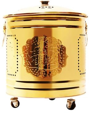 Brennerfeuerstelle, Edelstahl-Verbrennungsofenkäfig, Papierbrenner, Verbrennungsofen mit Deckel, Brenntonne, Holzfeuerstelle, Lagerfeuer im Hinterhof, Feuerstelle für Haus und Garten. (Gold, 29 x