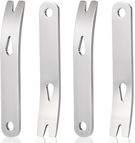 Lnngub 4 Pcs Mini Pry Bar,Mini Crank Crow bar Pocket Pry Bar Stainless Steel Mini Scraper Keychain Multifunction EDC Tool Survival Opener for Outdoor Indoors(3 Inch)