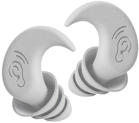 GXGM 45dB Silicone Earbuds for Sleeping, Earbuds for Sleeping, Studying and Working, Shark Fin Design (White)