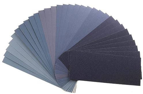 THXFUNAREA 32 Piezas Papel de Lija 230 x 93 mm, Lija Madera Seco/al Agua Grano de 80 a 3000 para Pulir de Coche, Metal, Madera, Muro, Masilla de Carrocero Coche