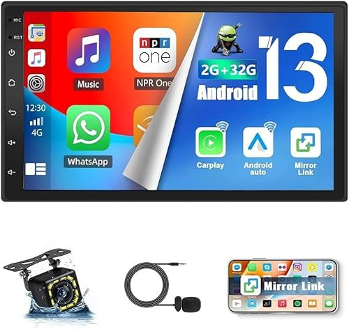 Android 13 for Ford Fiesta MK5 2005-2008 Car Stereo: 7 inch HD Touch Screen Head Unit with Wireless Carplay and Android Auto, DSP/EQ, GPS, FM/RDS Radio, SWC + AHD Backup Camera