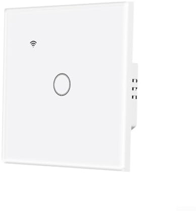 Hasaller Interruptor de luz inteligente con control táctil, interruptor de pared WiFi con panel de vidrio resistente a los arañazos, control remoto funciona con Alexa/Google Home/Yandex (2)