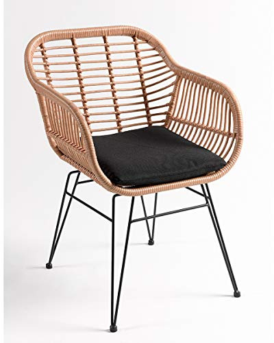 Bibeca Sillón ratán sintético Pata Negra
