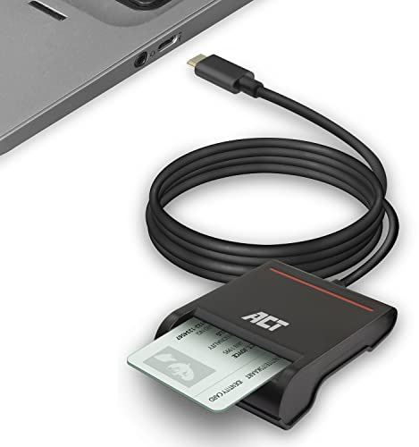 ACT eID Card Reader Belgium, USB C Kartenleser, Nicht für Ausweiss App 2, Power LED Status- AC6020