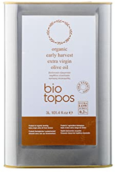Biotopos, Ricco di Polifenoli Raccolta Anticipata, Olio Extravergine di Oliva Greco Biologico - Koroneiki coltivato a secco-Messenia-3 Litri