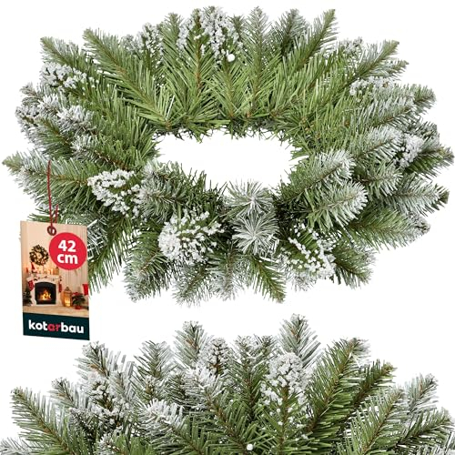 KOTARBAU® Corona natalizia per porta 40 cm Corona dell'Avvento ghirlanda natale porta ingresso decorazioni natalizie addobbi corona natale