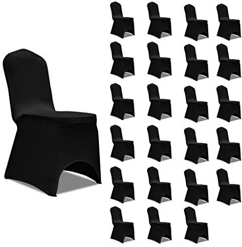 heybb Stretch-Stuhlhussen Schwarz 24 Stk. Stuhlhussen SchwingstüHle Freischwinger Hussen