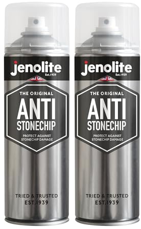 JENOLITE Anti Stonechip Black Spray Paint | 2 x 500ml | Car Bodywork Protection Spray Paint | Anti Stonechip, Car Underseal and Chassis Paint | Protects Against Rust, Corrosion & Damage