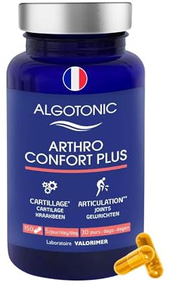 Algotonic - Arthro Confort Plus - Complément Alimentaire Naturel pour Articulations et Cartillages - 150 Gélules - Glucosamine, Chondroïtine, Curcuma, Manganèse, Vitamine C