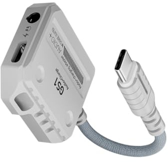Carte son HiFi USB C vers port casque avec charge rapide 60 W Puissance 6 cm Longueur du câble pour améliorer le jeu